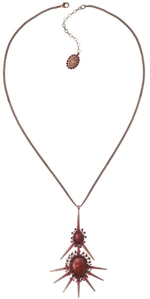 Konplott - Galaxy in Glass - Rot , Antikkupfer, Halskette mit Anhänger