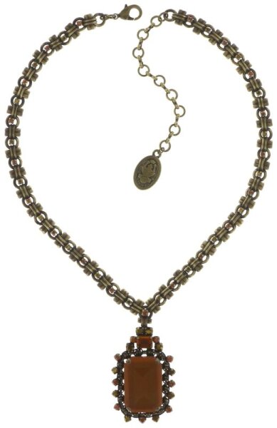 Konplott - Aztec - Braun , Antikmessing, Halskette mit Anhänger