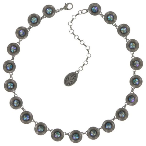 Konplott - Rivoli Concave - Blau, Lila, Crystal Paradise Shine, Antiksilber, Halskette