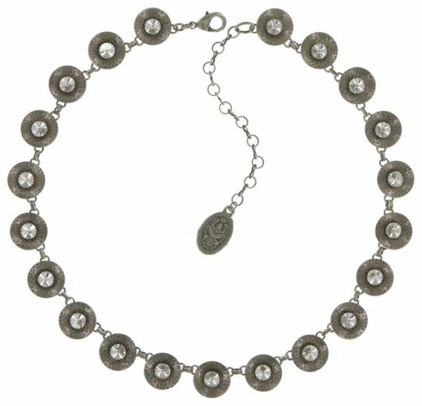 Konplott - Rivoli Concave - Weiß, Kristall , Antiksilber, Halskette