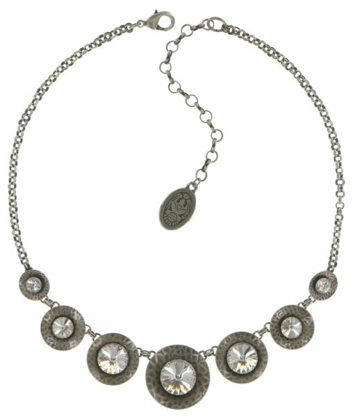 Konplott - Rivoli Concave - Weiß, Kristall , Antiksilber, Halskette