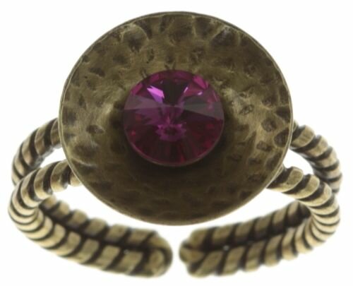 Konplott - Rivoli Concave - Rosa, Fuchsia , Antikmessing, Ring