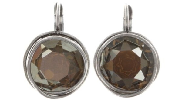 Konplott - Sparkle Twist -  Crystal Bronze Shade, Antiksilber, Ohrringe mit Brisur