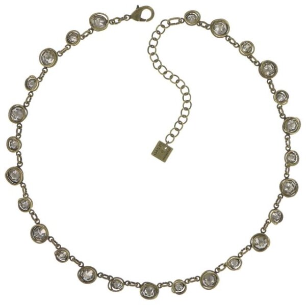 Konplott - Sparkle Twist - Weiß, Kristall, Silver Shade, Antikmessing, Halskette