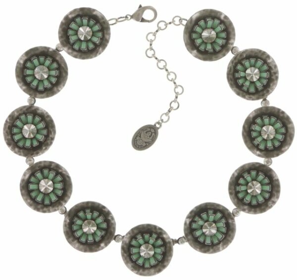 Konplott - Archaic Love Oracle - Grün, Crystal Silver Shade, Antiksilber, Halskette