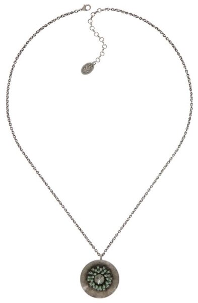 Konplott - Archaic Love Oracle - Grün, Crystal Silver Shade, Antiksilber, Halskette mit Anhänger