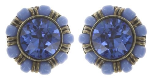 Konplott - Kaleidoscopic - Blau, Antikmessing, Ohrringe mit Stecker