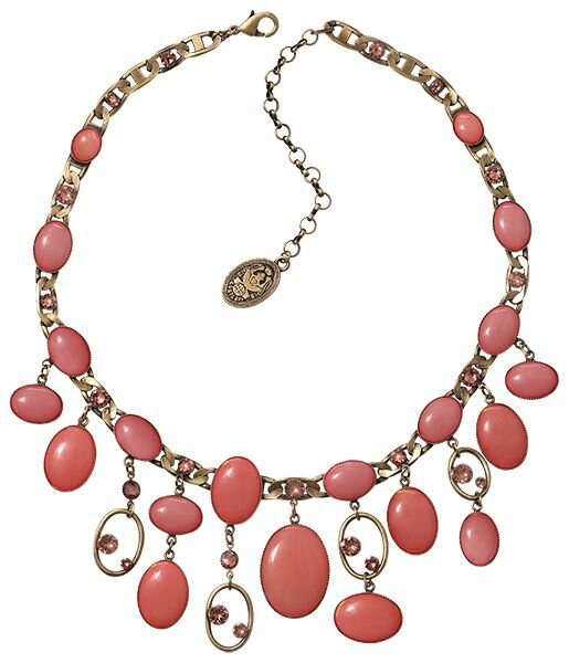 Konplott - Oval in Concert - Rosa, Antikmessing, Halskette mit Anhänger