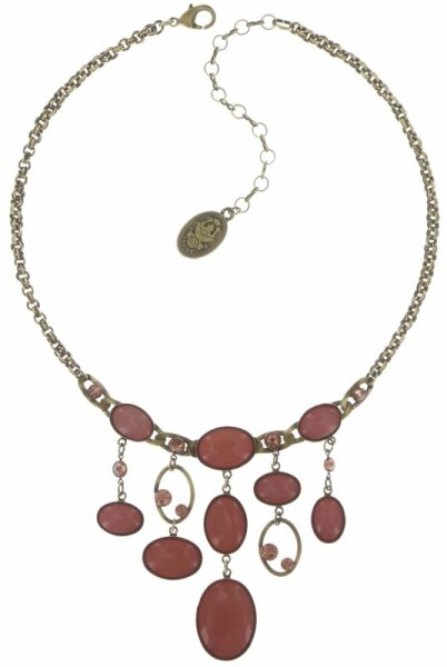 Konplott - Oval in Concert - Rosa, Antikmessing, Halskette mit Anhänger