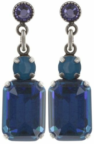 Konplott - To Katharine With Love II - Blau, Antiksilber, Ohrringe mit Stecker