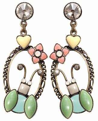 Konplott - Bug Me Now - Pastel, Multi, Multi, Antikmessing, Ohrringe mit Stecker