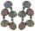 Konplott - Melody Drops - Pastel, Multi, Antikmessing, Ohrringe mit Stecker
