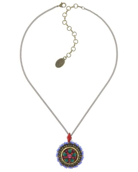 Konplott - Oriental Bliss - Multi, Antikmessing, Halskette mit Anhänger