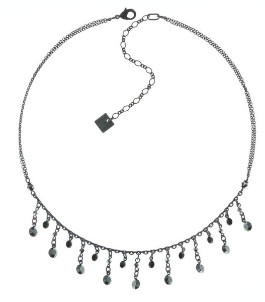 Konplott - Filigrane - Schwarz, Antiksilber, Halskette mit Anhänger