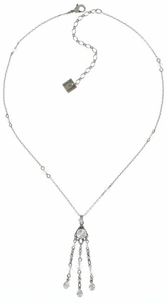 Konplott - Filigrane - Weiß, Kristall, Antiksilber, Halskette mit Anhänger