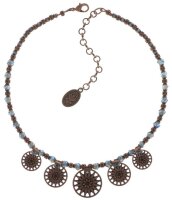 Konplott - Rosone - Blau, Antikkupfer, Halskette