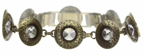 Konplott - Rivoli Concave - Weiß, Grau, crystal silver shade, Antikmessing, Armband