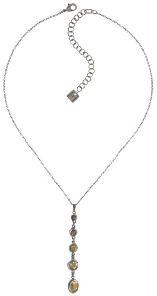 Konplott - Sparkle Twist - Braun, crystal metallic sunshine, Antiksilber, Halskette mit Anhänger