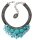 Konplott - Aquarell - Blau, Antiksilber, Halskette mit Anhänger