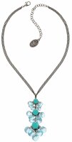 Konplott - Aquarell - Blau, Antiksilber, Halskette mit...