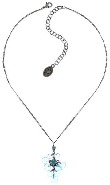 Konplott - Aquarell - Blau, Antiksilber, Halskette mit Anhänger