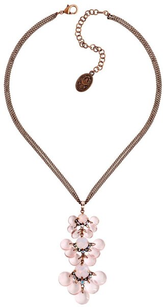 Konplott - Aquarell - Rosa, Antikkupfer, Antiksilber, Halskette mit Anhänger