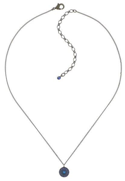 Konplott - Spell on You - Blau, crystal bermuda blue, saphire, Antikmessing, Halskette mit Anhänger