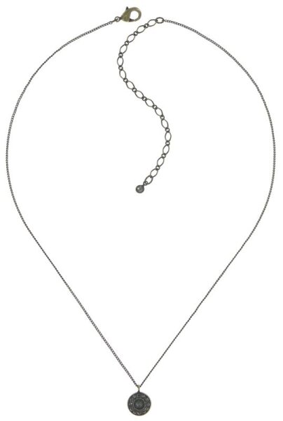 Konplott - Spell on You - Grau, black diamond, jet hematit, Antikmessing, Halskette mit Anhänger