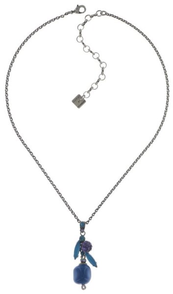 Konplott - Fiancee - Blau, Antikmessing, Halskette mit Anhänger