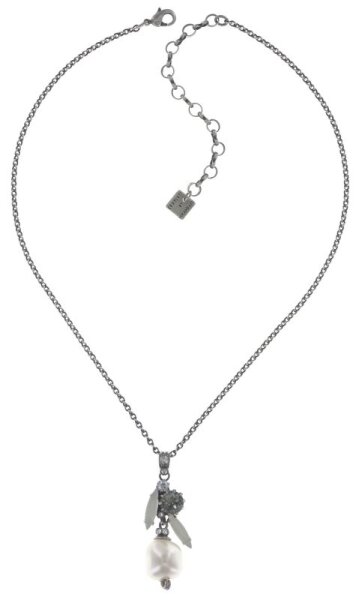 Konplott - Fiancee - Weiß, Antikmessing, Antiksilber, Halskette mit Anhänger