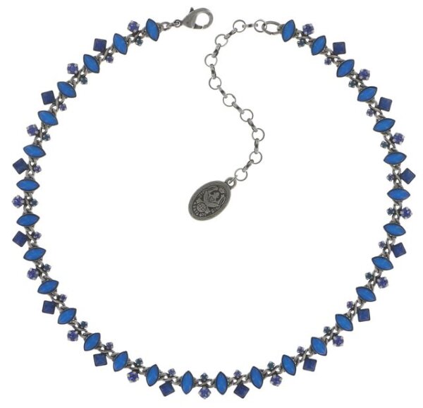 Konplott - Mini Treasure II - Blau , Antiksilber, Antiksilber, Halskette