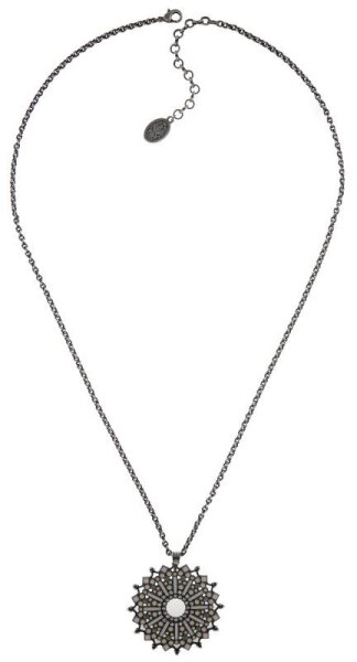 Konplott - Mandala - Weiß,Antiksilber, Halskette mit Anhänger