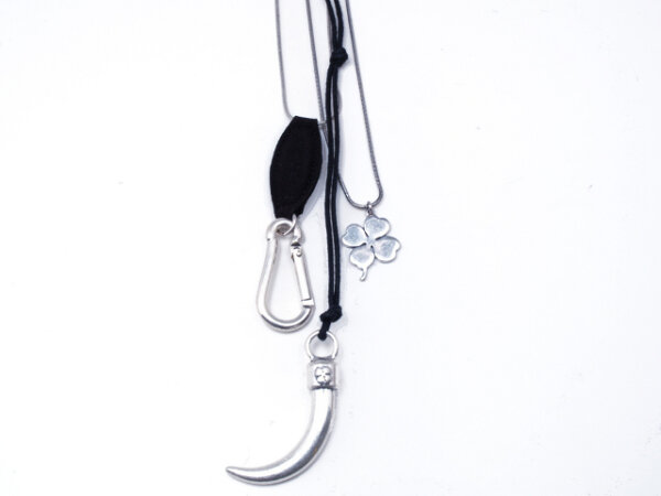 Pilgrim - Serie 868 - Schwarz, versilbert, Halskette mit Anhänger