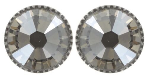 Konplott - Black Jack - white crystal, silver shade, antique silver, earring stud-flat
