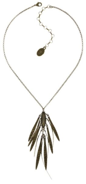 Konplott - Global Glam - Weiß, crystal silver shade, Antiksilber, Halskette mit Anhänger
