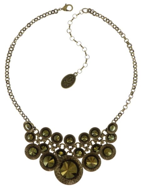 Konplott - Rivoli Concave - Grün, Lila, crystal iridescent green, Antikmessing, Halskette