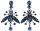Konplott - Flower Zumzum - Blau, Antikmessing, Ohrringe