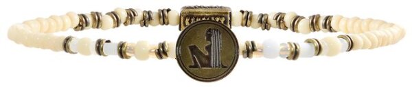 Konplott - Zodiac - white, antique brass, bracelet elastic virgo