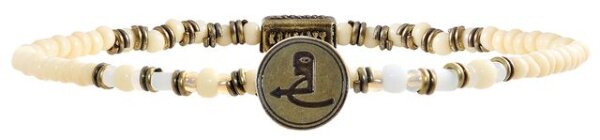 Konplott - Zodiac - white, antique brass, bracelet elastic aquarius