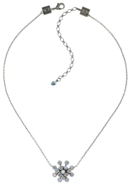 Konplott - Magic Fireball - white, brown crystal shimmer, antique silver, necklace pendant