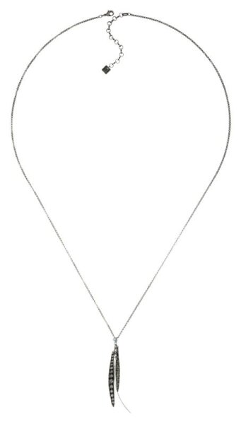 Konplott - Global Glam De Luxe - Weiß, Antiksilber, Halskette lang, mit Anhänger