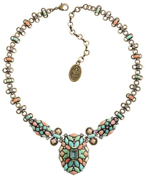 Konplott - Marrakesch - green, antique brass, necklace