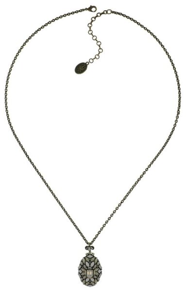 Konplott - Marrakesch - white, antique brass, necklace, long pendant