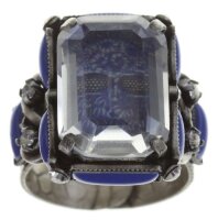 Konplott - Color on the Rocks - blue, antique silver, ring 0
