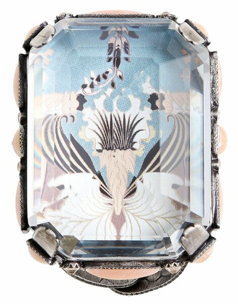 Konplott - Color on the Rocks - rose, antique silver, ring 0