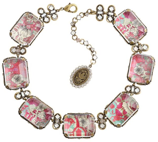Konplott - Color on the Rocks - white, pink, Light antique brass, necklace collier