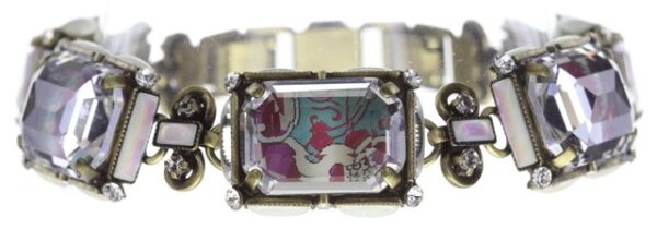 Konplott - Color on the Rocks - white, pink, Light antique brass, bracelet 0