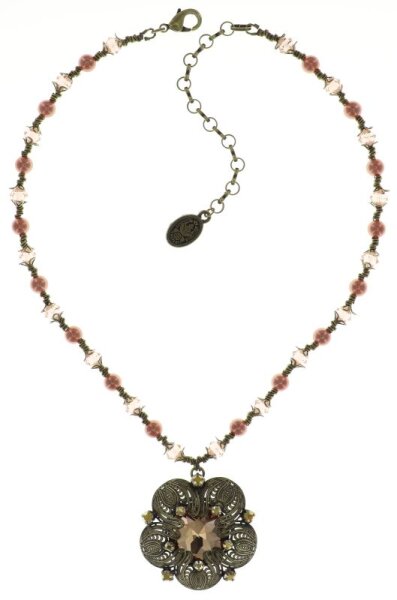 Konplott - Water Blossom - beige, Light antique brass, necklace pendant
