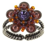 Konplott - Apple Blossom - brown, lila, antique silver, ring