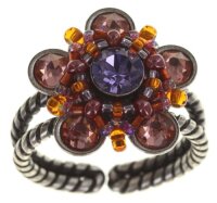 Konplott - Apple Blossom - brown, lila, antique silver, ring